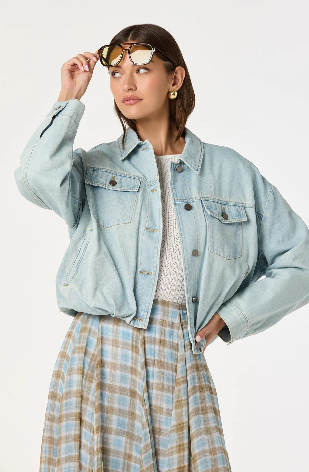 Nari Oversized Denim Bomber