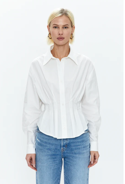 Julie Pleated Button Down Shirt