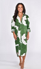 Green Leaf Linen Girlfriend Midi Dress
