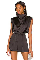 Dolly Satin Mock Neck Blouse