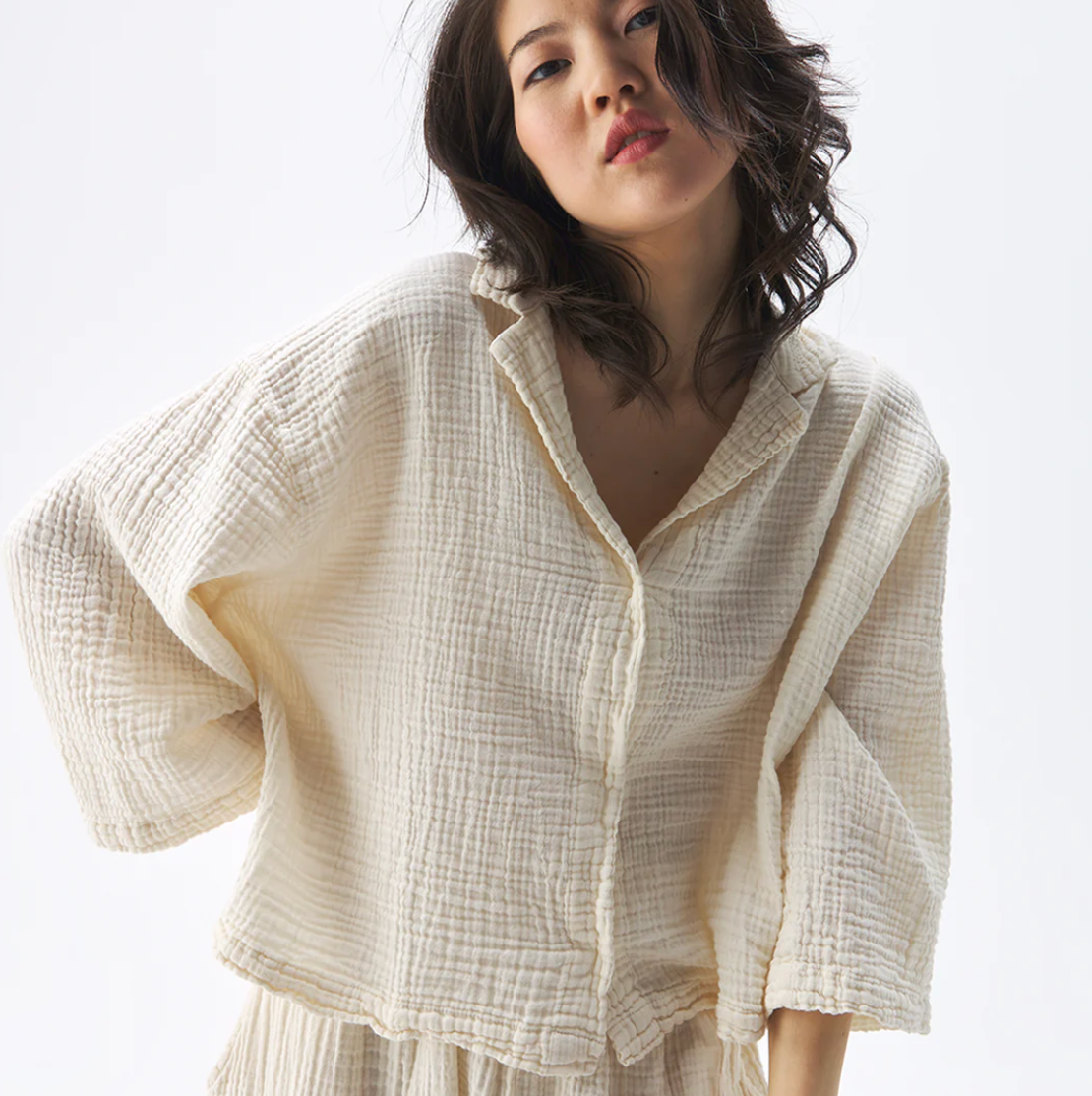 Crinkle Shirt Blouse