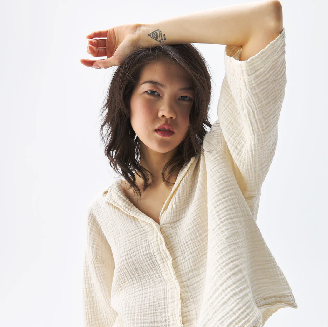 Crinkle Shirt Blouse