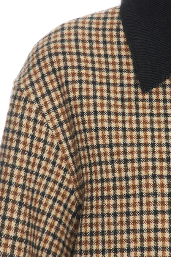 Plaid Collar Coat