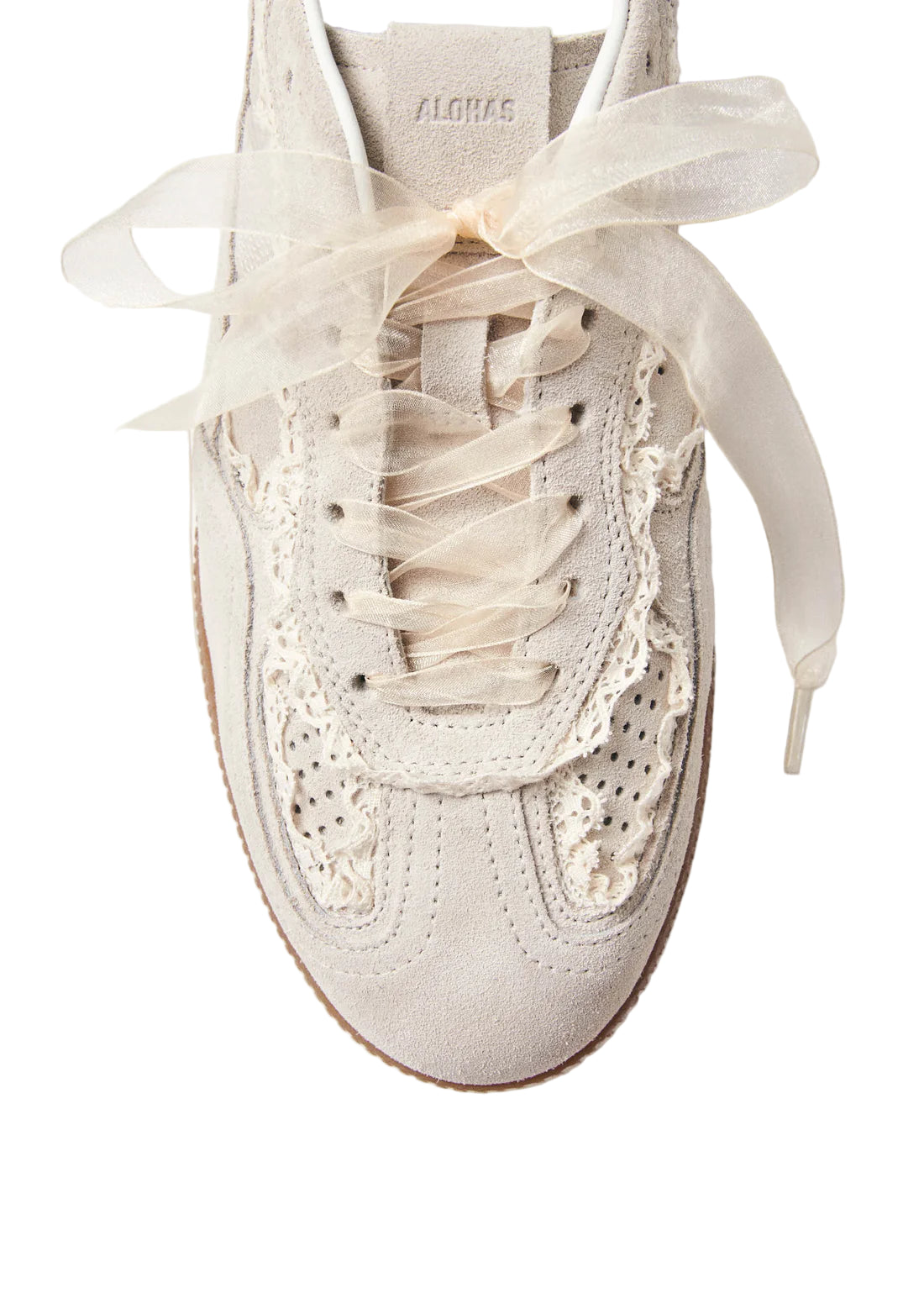 Crochet Cream Leather Sneakers