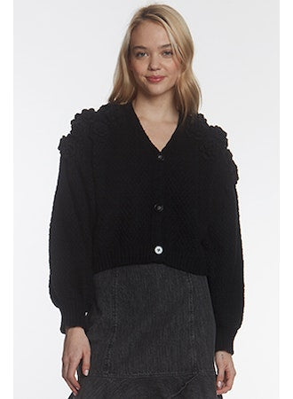 Handmade Flower Applique Cardi