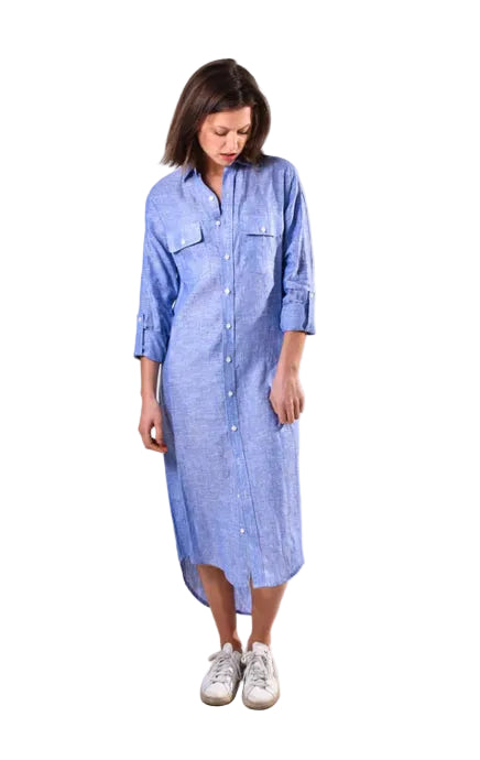 Linen Midi Shirtdress