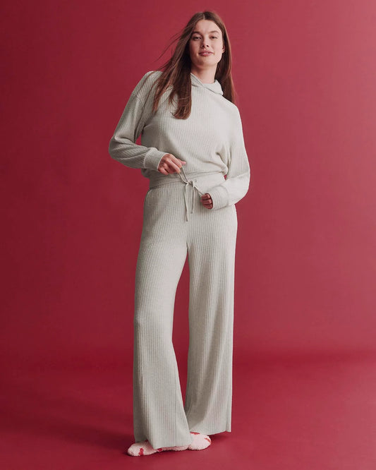 Log Rib Wide Leg Pant