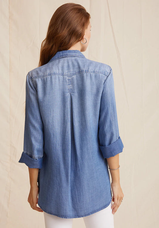 Denim Shirt Tail Button Down